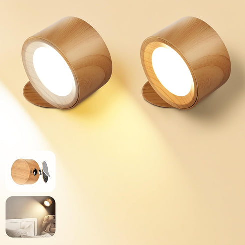 Wall Mounted Lamp LED Wall Lights with Rechargeable Battery Operated, 3 Color