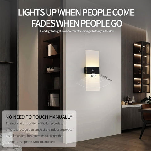 Clnutrieve Set 2,Magnetic Dimmable Rechargeable Battery Operated Wall Sconces of Wireless Led Wall Lamp, Motion Sensor