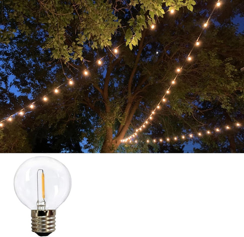 G40 Globe Replacement Bulbs C9/E17 Intermediate Base - 1W G40 Shatterproof LED Filament Warm White (15 Pack)
