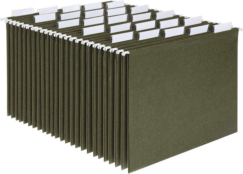 Pendaflex Hanging File Folders - 100 Pack of Green File Folders, 1/5 Cut Tabs, Adjustable Tabs, Bulk File Folders for