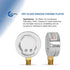 2-1/2" Pressure Gauge, Chrome Plated Steel Case, Dry, 0-100 psi/kPa, Lower Mount 1/4" NPT
