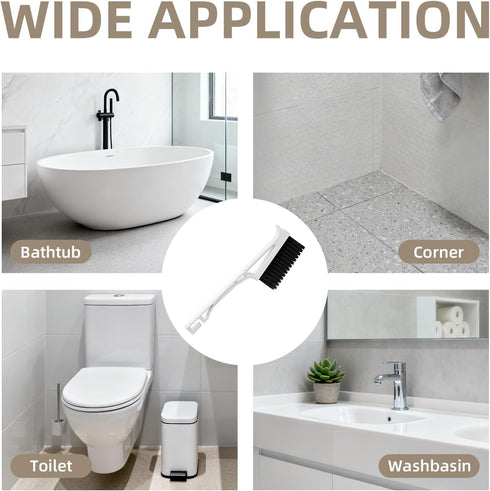 Set CLEANGOR Grout Cleaner Brush V Shape, Stiff Grout Cleaning Brushes for Tile Floor,Magic Brush, Bathroom Accessory