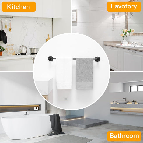 16 26 Inch BESy Adjustable to Bath Towel Bar Rack for Bathroom Towel Holder, Wall Mounted Towel Bar Rod Hanger Bathroom