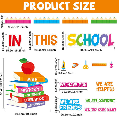 Motivational Bulletin Board Decoration Set, Classroom Affirmation Station Cutouts for Elementary School Home Wall