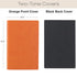 Elan Publishing Company Field Notebook - Pack of 3 (Orange/Black) - 3.5"x5.5" - Lined Leather Memo Book