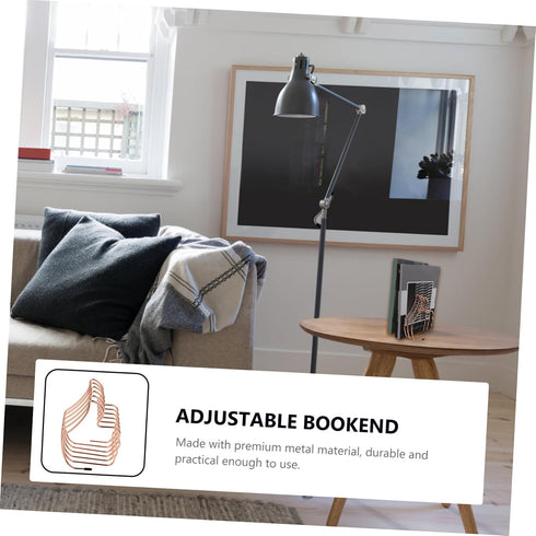 Stylish Gold Bookend Storage Rack for Books and Magazines - Ideal for Home or Office