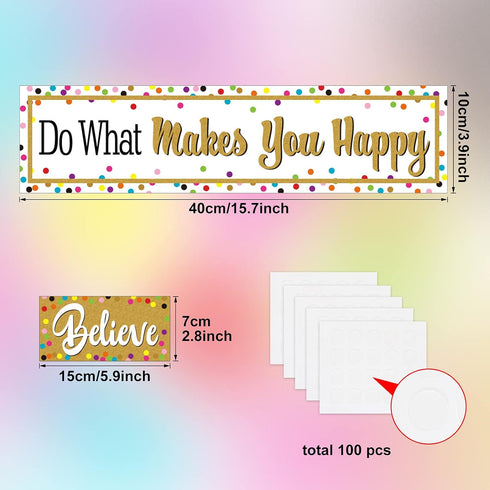 Tenare 22 Pieces Motivational Gallery Bulletin Board Decorations - Positive Sayings Bulletin Board Borders for Classroom