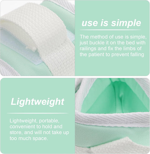 2-Piece Set Adjustable Patient Safety Belt - Soft Arm and Wrist Straps for Home and Hospital Use