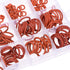 uxcell 225 Pieces Silicone Rubber O-Ring Assortment Kit, 15 Sizes Metric VMQ Sealing Gasket Set, Red