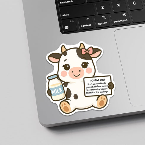 3Pcs Dairy Cow Sticker Decals Vinyl Waterproof - Journaling Self-Affirmation Positive Dairy Cow Sticker for Water