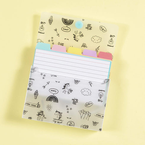 4 Pack 400 Yoobi Index Cards with Case | of Fun | Total Notecards with Holder | Create Flash Cards for Homeschool