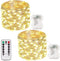 2 Pack 50 LED Fairy Lights Battery Operated with Remote, 16FT Waterproof
