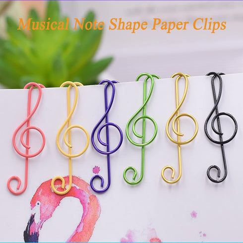 Cute Musical Note Shape Paper Clips, 50 Pcs for Music Enthusiasts, Party Invitations, and Office School Files
