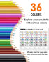 Four Candies Mechanical Colored Pencils, Erasable Mechanical Pencils with Sharpener and Bag, Aesthetic Drafting Tools Ideal for School Supplies, Stationery Supplies, 2.6mm, 36Pcs by Four Candies