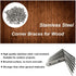 8 Pack 2 Inch 90 L Bracket Corner Braces Stainless Steel Heavy Duty Shelf Bracket for Wood Shelves, Wall Hanging