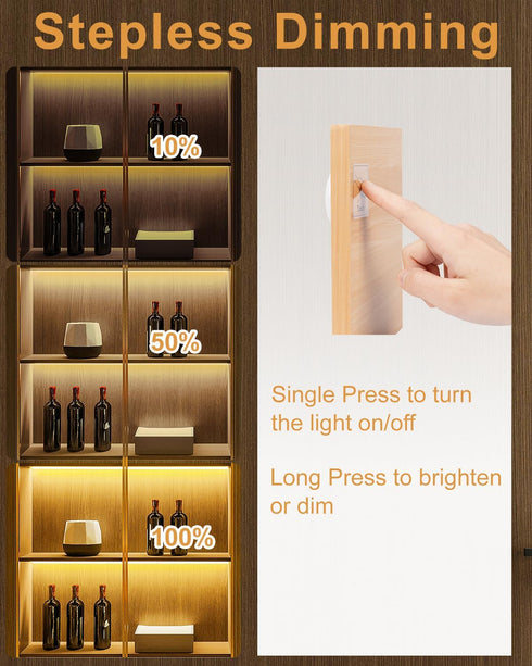 16.4ft Dimmable 3000K, Closet, JUSJUBR LED Shelf Lights, Cuttable COB LED Strip Lights, Warm White Under Shelf Lighting