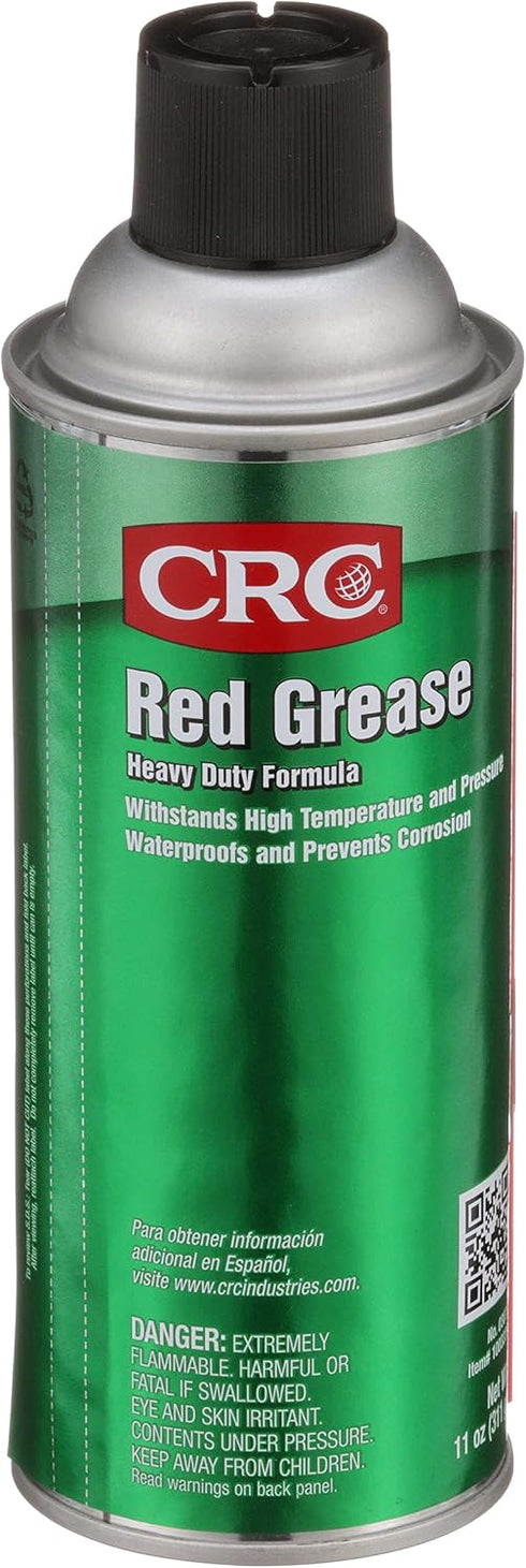 CRC 03079 11 OZ, Red Grease WT Multi-Purpose Aerosol Lubricant, Red Color for Easy Visual Inspection