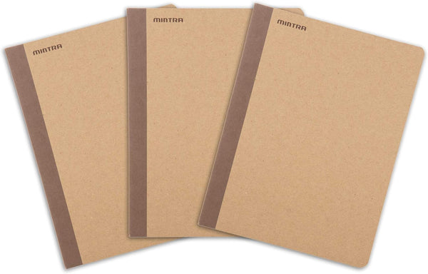Mintra 100% Recycled Notebooks, Comp Book (7.5in x 9.75in), Plain Cover, 3-Pack