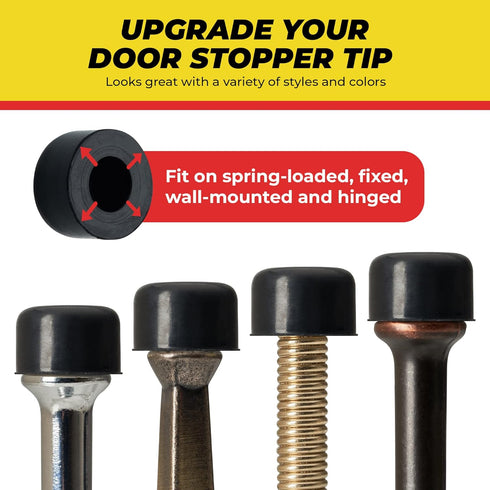 Premium Rubber Door Stop Stud Replacement Tips, Universal Size Doorstopper Bumpers for Wall & Floor Protection