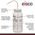 EISCO 2PK Wash Bottles for Ethanol, 500ml - Labeled with Chemical Information & Safety Information (1 Color) - Wide Mouth, Self Venting, Low Density Polyethylene - Performance Plastics Labs by EISCO