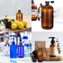 PATIKIL 4oz (120ml) Glass Sample Bottles, 4Pcs Round Dispensing Bottles with Black Poly Cone Cap, Funnel, Dropper, Amber