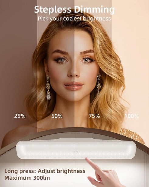 2 Pack 3 Dimming, EZVALO Wireless Makeup Light, Rechargeable Vanity Lights for Mirror with Color Modes, Stepless Touch