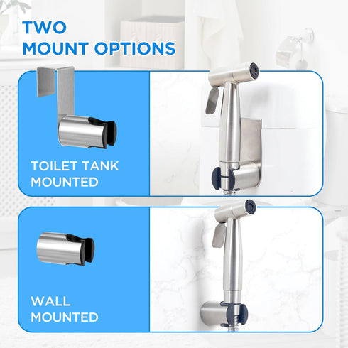 Handheld Bidet Sprayer for Toilet Stainless Steel Adjustable Pressure Bidet Sprayer Kit with Brass T-Valve Multipurpose