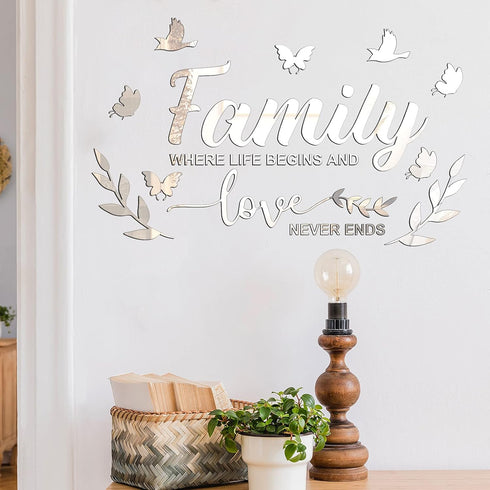 Zonon 3D Acrylic Wall Letter Quotes Decor, DIY Removable Art Decals Motivational Butterfly Mural Stickers for Home