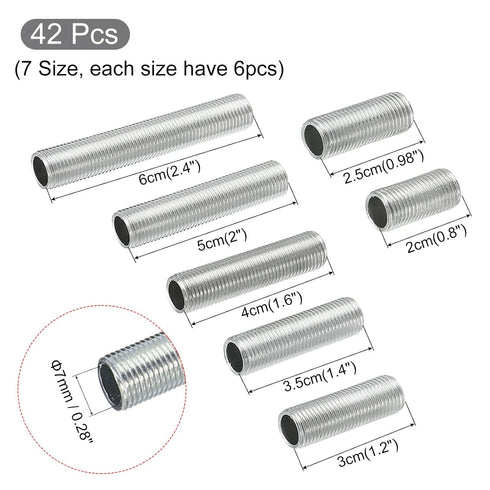 MECCANIXITY Lamp Pipe Kit with Lock Nuts, Teeth Washers, 1/8IP Thread Fasteners Assortment, Pack of 126