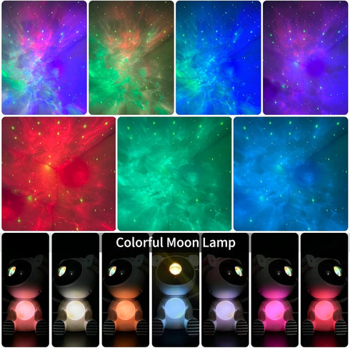 Cayclay Astronaut Galaxy Projector, Star Projector with Timer and Remote, Night Light with Moon Lamp, LED Nebula Lamp