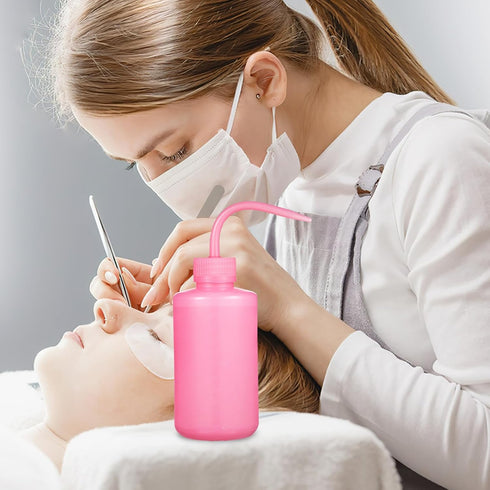 Wash Bottle 2Pcs 250ml Lash Squeeze Bottle Eyelash Wash Bottle with Scale Labels Plastic Squeeze Washing Bottle for Medical Lab, Supplies by FOMIYES