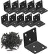 Aufuga Black Stainless Steel Shelf Bracket,Joint Right Angle Bracket,L Shape Heavy Duty Metal