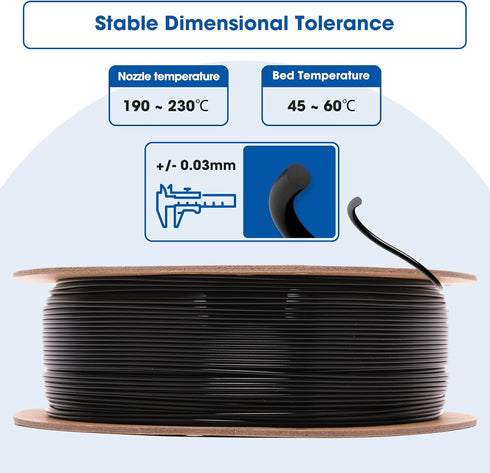 PLA Filament 1.75mm, 3D Printing High Speed, 1kg*4 Bundle Cardboard Spool, Black+White 4Pack