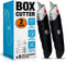 INTERNET'S BEST Premium Utility Knife Set, Retractable Box Cutter with Rubber Handle, Includes 2 Razor Knives