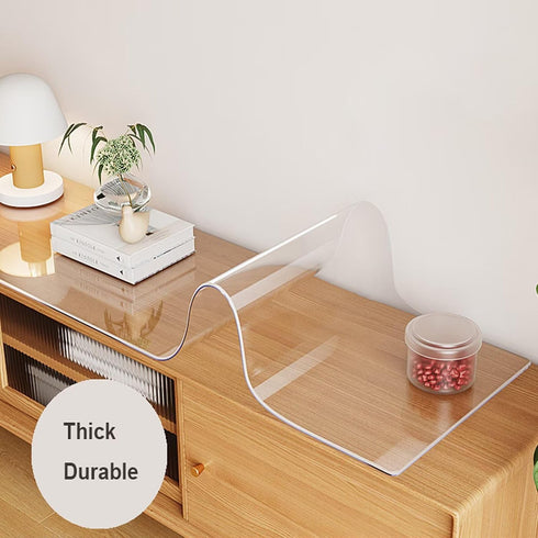 Generic 7in 13in Clear PVC Desk Pad Mat x Crystal Table Cloths Rectangular Vinyl Desk Pad Waterproof PVC Plastic Table