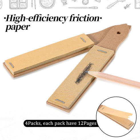 Yuomeaz 4PCS Pencils Sharpener Sandpaper Block for Drawing, Sketch Pencil Sharpener Sandpaper, Art Drawing Tool Pencil