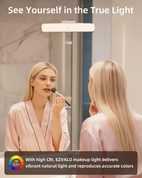2 Pack 3 Dimming, EZVALO Wireless Makeup Light, Rechargeable Vanity Lights for Mirror with Color Modes, Stepless Touch
