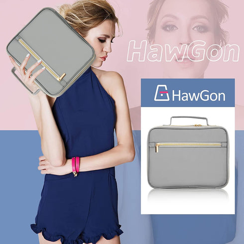 HAWGON Bible Cover for Women - Multi-Functional Organizer for Men, Large Pencil Case for Bible Study Supplies (Gray)