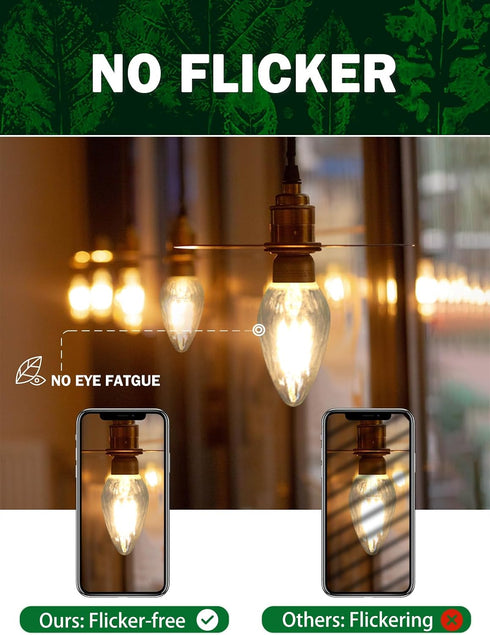F15 6W E26 Bulb, 60 Bulb 2700K, Bulbs 4 Pack LED Equivalent Watt LED Light Soft White Vintage Edison for Front Porch