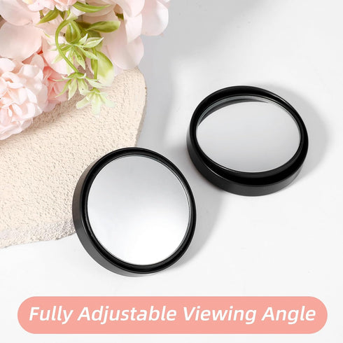 Lusofie 2 2.24 Inch Pcs Cubicle Mirror, Adjustable Cubicle Mirror to See Behind You, Office Desk Mirrors for PC