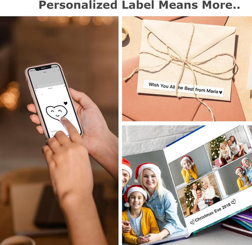 SUPVAN E10 Bluetooth Label Maker Machine - Continuous Waterproof Labels, Versatile App with 35 Fonts, Inkless Labeler,