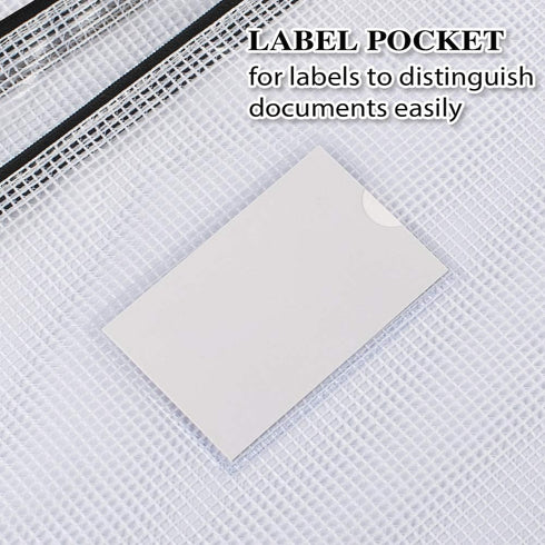 Sooez 20 Pack Mesh Zipper Pouch Document Bag, Plastic Zip File Document Folders, Letter Size A4 Zipper Document Pouch
