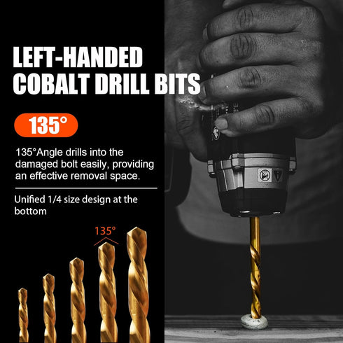 11Pcs Screw Extractor Set, Left Hand Drill Bit and Bolt Extractor Kit for Stripped Screws and Bolts