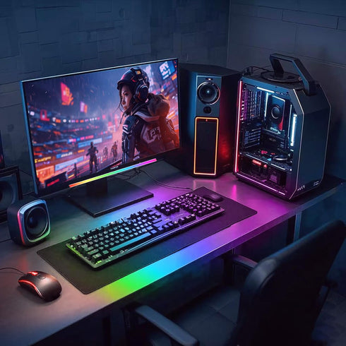 Generic RGB LED Monitor Light Bar, USB Powered, RGB Mode Change Controller, Gaming Atmosphere Light, Under The Table