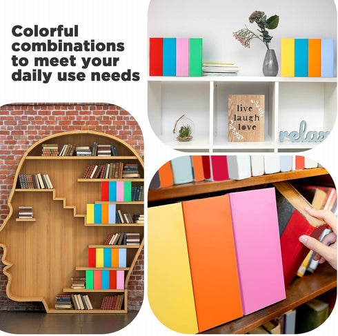 Jutom 32 Pcs Magazine File Holder Set, Colored Foldable Desk Organizer with White Label Stickers, Cute Cat Design