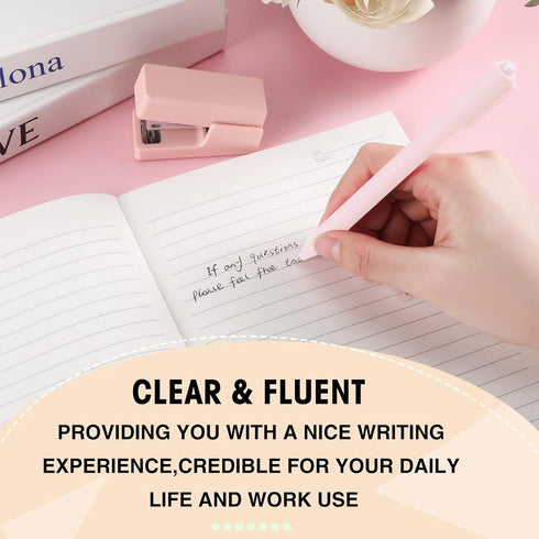 Fulmoon 50 Pcs Cute Ballpoint Pens Bulk, Retractable 1.0 mm Medium Point Writing Pens for Teacher Student (Pale Pink,