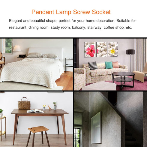 2pcs E26/E27 Vintage Industrial Ceiling Light Socket, Metal Close to Ceiling Fixture Base with Screw Terminal, DIY