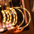 138 8.2ft 3.2ft 8 Dazzle Bright Ramadan Curtain String Lights, LED x Warm White Star Moon Lighting Modes Fairy Lights