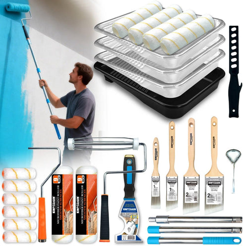 28 Pcs Paint Tray Set, Paint Brush for Wall, Paint Tray, 9"