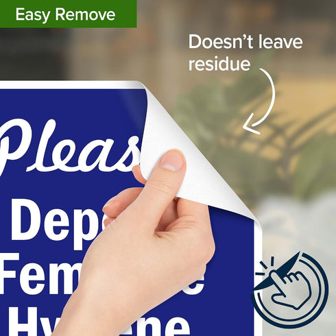 10x7 Inches, 4 Please Deposit Feminine Hygiene Products In This Container Sign, Mil Vinyl Decal Stickers Weather
